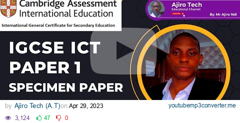 Download IGCSE ICT Paper 1 (Theory) Revision (Part 1) - Specimen Paper ...